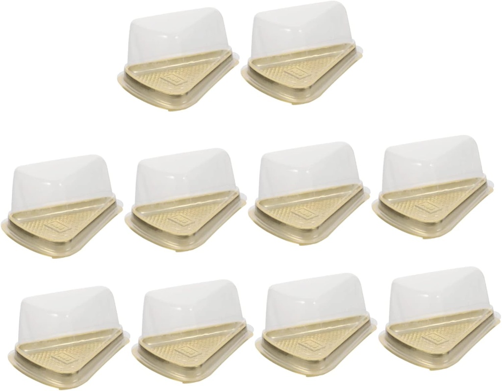 iplusmile 100 Pcs Triangular Cheesecake Storage Boxes with Lids Lightweight Food Wrapping Containers for Desserts Cupcakes Bread and Pastries Practical Cake Packaging for Parties and Shops