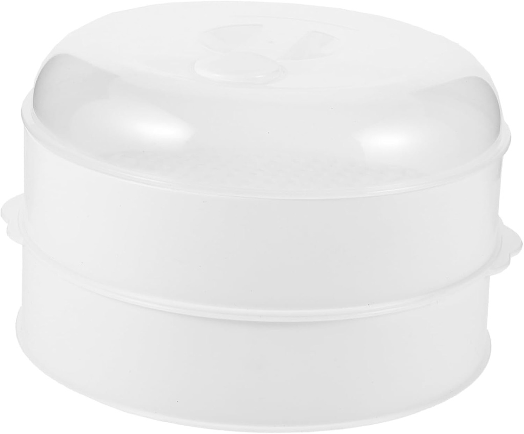 Veemoon Microwave Steamer Set for Dumplings and Rice - 1 Set Plastic Steamer with Lid for Easy Cooking of Fish and Vegetables - Practical Kitchen Cookware for Preparation