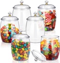 Nuogo 6 Pcs Plastic Candy and Cookie Jar with Lids Decorative Apothecary Jars Candy Buffet Containers Clear Airtight Food Storage Canister Home Decoration(64 oz,Classic)
