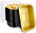 EUSOAR Aluminum Pans with Lids, 50pack 16oz Small Disposable Aluminum Loaf Cake Food Storage Pans, Catering Party Meal Prep Freezer Drip Pans for Microwave Oven Safe Cooking,Baking,Heating,Takeout
