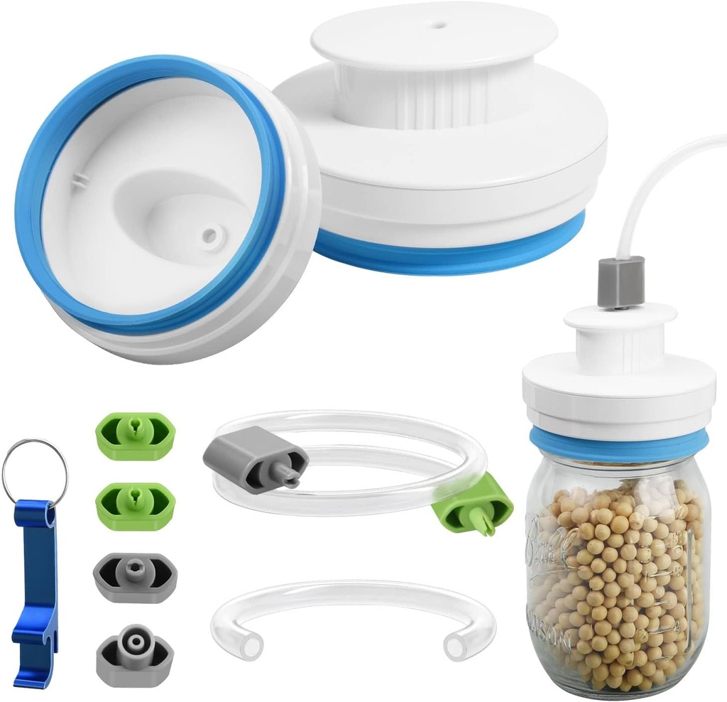 Mason Jar Sealer kit for FoodSaver Vacuum Sealer, Regular and Wide Mouth Mason Jar Vacuum Sealer Kit with Accessory Hose, Jar Sealer Attachment Compatible with All FoodSaver Vacuum Sealers