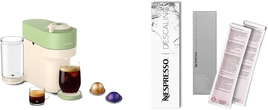 Nespresso Vertuo POP+ Coffee and Espresso Maker by Breville, Pistachio Descaling Kit