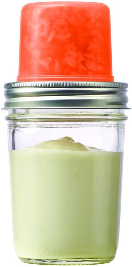 Jarware 82635 Snack Pack Lid for Regular Mouth Mason Jars, Orange