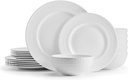 Mikasa Crown White Chip Resistant 18 Piece Dinnerware Set, Service for 6