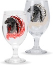 Paladone House Of The Dragon Color Change Glass Goblet (350ml), Officially Licensed Game of Thrones Merchandise & Gift, Novelty Medieval Fantasy Wine Glassware