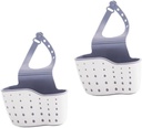Luxshiny 2pcs Kitchen Sink Drain Rack Sponge Holder Double-layer Hanging Basket Dish Drainer Aquarium Bag Kitchen Accessory