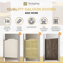 Swinging Cafe Doors Craftsmen Beadboard Saloon Doors – Premade for 36" Door Openings, 40" Tall, Primed & Ready to Paint, Includes Hinges for Saloon Swing, Quick Shipping