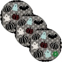 Glittering Gray-Black Floral Halloween 3 Pcs Heat Proof Trivet for Crock Pot 15in Hot Pads House Decor Halloween Decorations