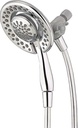 Delta 4-Setting In2ition 2-in-1 Dual Shower Head with HandHeld Spray, Chrome Detachable Shower Head with Hose, Showerhead, 1.75 GPM Flow Rate, Chrome 75486C