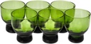 Japanese Cold Glass Green Sake Cup, 2-Ounces Cups, Set of 6
