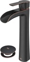 VIGO VG03024ARB2 11" H Niko Antique Rubbed Bronze Single-Handle Single Hole Waterfall Vessel Deck-Mount WaterSense Bathroom Sink Faucet with Pop-Up Drain