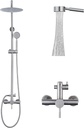 SS304 Shower Faucet Set - Outdoor Kit - Outdoor Fixtures with Brushed Nickel Shower Head & Handheld Spray, High Pressure
