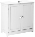 Bonnlo Pedestal Sink Storage Cabinet with 2 Doors Traditional Under Sink Cabinet Bathroom Space Saver Organizer with Adjustable Shelf White 23 5/8" W x 11 7/16" D x 23 5/8" H