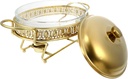 Ciieeo 1Pc Gold Buffet Burner Food Heating Container for Restaurants Elegant Chafing Dish for Events Catering Parties and Wedding Banquets Capacity
