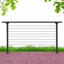 CR Fence & Rail Cable Horizontal Hand Rail, 6ft Wide Residential Deck Cable Railing Post with T316 Stainless Steel Cable Wire, Indoor Outdoor Handrail for Flat Surfaces, Deck Wire Railing Post & Kits