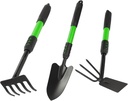 Garden Tool Set, 3 Pack Gardening Tools, Stainless Steel Heavy Duty Hand Cultivator, Hoes, Shovel, for Planting Weeding Digging, Gardening Gifts for Women, Green