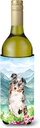 Caroline's Treasures CK1995LITERK Mountian Flowers Australian Shepherd Wine Bottle Hugger Bottle Cooler Sleeve Hugger Machine Washable Collapsible Insulator Beverage Insulated Holder