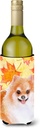 Caroline's Treasures BB9977LITERK Pomeranian #2 Fall Wine Bottle Hugger, Yellow Bottle Cooler Sleeve Hugger Machine Washable Collapsible Insulator Beverage Insulated Holder