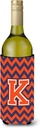 Caroline's Treasures CJ1042-KLITERK Letter K Chevron Orange and Blue Wine Bottle Hugger Bottle Cooler Sleeve Hugger Machine Washable Collapsible Insulator Beverage Insulated Holder