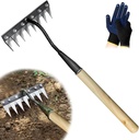 Upgraded Cultivator rake, Spray-Coated Rust-Proof Manganese Steel Weed rake, and 8-Tines Garden Weed Puller Tool with Wooden Handle — All for Lawn and Garden, Ideal gardinia uprooting Tool.