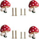 Mushroom Shapes Drawer knobs,4 Pieces Single Hole Pulls Handles Knob,Door Handle Metal Decorative for Cabinet Closet Drawer Dresser Wardrobe Cupboard (Mushroom)