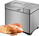 Kitchen Bread Maker Machine, 1KG Stainless Steel Bread Machine with Nonstick Ceramic Pan, 17 Customized Automatic Programs and 15h Timer, One Button Control, for Knead Ferment and Bake