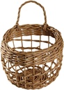 Cabilock 1pc Woven Rattan Hanging Storage Basket for Kitchen Wall-mounted and Spice Organizer Random Color Design Boho Decor for Home and Garden for Garlic and Ginger