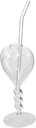 Garneck Elegant Heart Shaped Drinking Cup Sturdy Stemmed Glass Non-slip Base Wedding Banquet