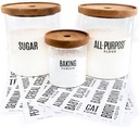 165 Modern Kitchen Pantry Labels for Containers. Preprinted Clear Minimalist Stickers with Black Text. Waterproof Vinyl Stickers. Organization Labels for Jars Canisters & Storage Bins.