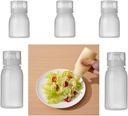 Plastic Squeeze Sauce Bottles with 5 Nozzles,Reusable Squeeze Condiment Bottles Dispensers, Salad Squeeze Bottle, BBQ Sauce,Ketchup, Dressings, Mustard, Oil Bottles(6pcs)
