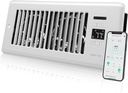 Super Quiet Register Booster Fan for 4" x 10" Register Holes, Smart Register Vent with Dual Intelligent Thermostat and WIFI App Control, Heating Cooling AC Vent Fan (White)