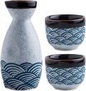 China Tea Cup Chinese Tea Cups 1 Set Saki Pot Japanese Style Ceramic Traditional Sake Pot Sake Kettle with Cups China Tea Cup Drinking Glasses Set
