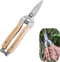 Garden Snip Professional Pruning Shear Plant Snip Stainless Steel Garden Shears Scissors with Wooden Handle for Arranging, Trimming Plants, Harvesting Fruit, Vegetables