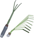 2pcs Hand Cultivator Garden Rakes Kit with Ergonomic Handles for Soil Loosening and Leaf Cleaning Lightweight Multi-use Gardening Tools for Outdoor Planting and Weeding