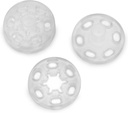 Betoplin 60 Sets Plastic Snaps Buttons, Clear Sew on Snaps Fasteners for Clothing Crafts (15mm/0.59inch)