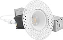 LUXRITE 1 Inch LED Trimless Recessed Lighting with Junction Box, 5CCT 2700K 3000K 3500K 4000K 5000K, 7W, 550LM, Plaster Downlight, Wet Rated, IC Rated, Dimmable, Narrow Spotlight, ETL Listed