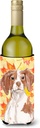 Caroline's Treasures BB9504LITERK Brittany Spaniel Fall Wine Bottle Hugger Bottle Cooler Sleeve Hugger Machine Washable Collapsible Insulator Beverage Insulated Holder