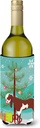 Caroline's Treasures BB9257LITERK Jamnapari Goat Christmas Wine Bottle Hugger, Teal Bottle Cooler Sleeve Hugger Machine Washable Collapsible Insulator Beverage Insulated Holder