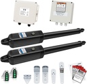 TOPENS PW802 Automatic Gate Opener for Heavy Duty Dual Swing Gates Up to 18ft per Arm, Dual Swing Gate Operator AC Powered with Remote Control Kit Gate Motor Solar Compatible
