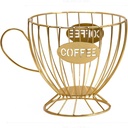 Coffee Capsule Storage Basket for Home and Office - Metal Coffee Pod Holder with Modern Design