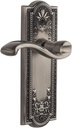 Grandeur PARPRT_PSG_234 Parthenon Solid Brass Rose Right Handed Passage Door Lever Set with Portofino Door Lever Set and 2-3/4" Backset - Antique Pewter