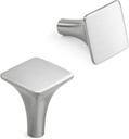 HESTIA HARDWARE Dresser Knobs 10 Pack Square Silver Knobs for Cabinets, Satin Nickel Modern Knob for Cabinets and Bathroom Vanity Knob (Z14.10.S)