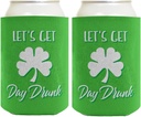 St Patricks Day Party Favors Let's Get Day Drunk 2-Pack Can Drink Thermocoolers