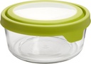Anchor Hocking TrueSeal Glass Food Storage Container with Airtight Lid, Green, 7-Cup, Single Unit