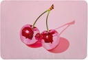 Pink Cherry Disco Ball Dish Drying Mat, Preppy Glam Cherries Coffee Bar Mat for Countertops, Pink Y2K Disco Absorbent Dish Drying Mats for Kitchen Counter Coffee Maker, 16x24 Inch