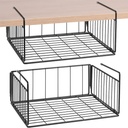 SUFAUY 2-Pack Under Shelf Basket, Under Cabinet Storage Hanging Organizer Holds up to 22lbs, Add Shelves for Pantry Closet, 11.6“d x 12.6" w, Black