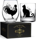 Wedding Wine Glass Gift Set for Wife Husband, I Like Her I Like His Wine Glass15oz, Mr and Mrs Wine Glass,Funny Chicken Cat Glass for Boyfriend Girlfriend ﻿