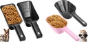 4 Pack Dog Food Scoop,1 Cup and 2 Cup Plastic Pet Food Scoop With Measuring Lines For for Accurate Pet Food Portions,Dishwasher Safe(black and pink)