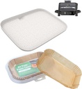 Upgraded Ceramic OG700 Series Griddle Pan & Air Fryer Liners for Ninja Woodfire OG701 OG751B Grill Accessories, Flat Top Griddle Plate for Ninja XSKGRDPLT Woodfire Grill,100 PCS Parchment Paper