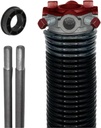 Garage Door Torsion Spring (0.295" Wire x 2" D x 49" L) with 1" Nylon Bushing + Winding Bars | Right Hand Wound Replacement (Left Side)